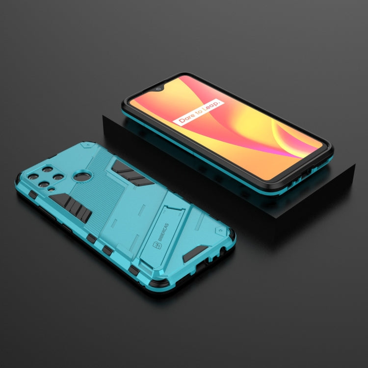 For OPPO Realme C15 Punk Armor 2 in 1 PC + TPU Shockproof Case with Invisible Holder