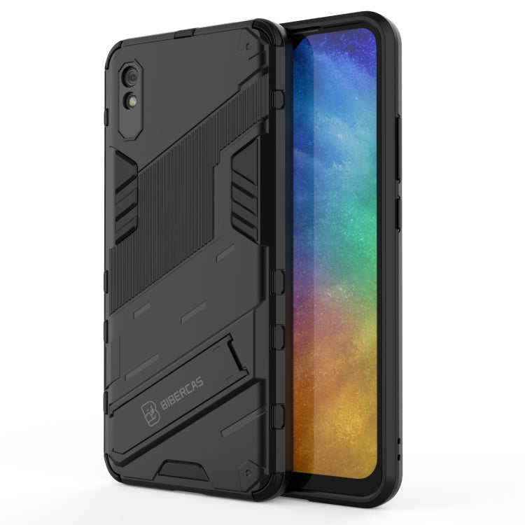 For Xiaomi Redmi 9A Punk Armor 2 in 1 PC + TPU Shockproof Case with Invisible Holder