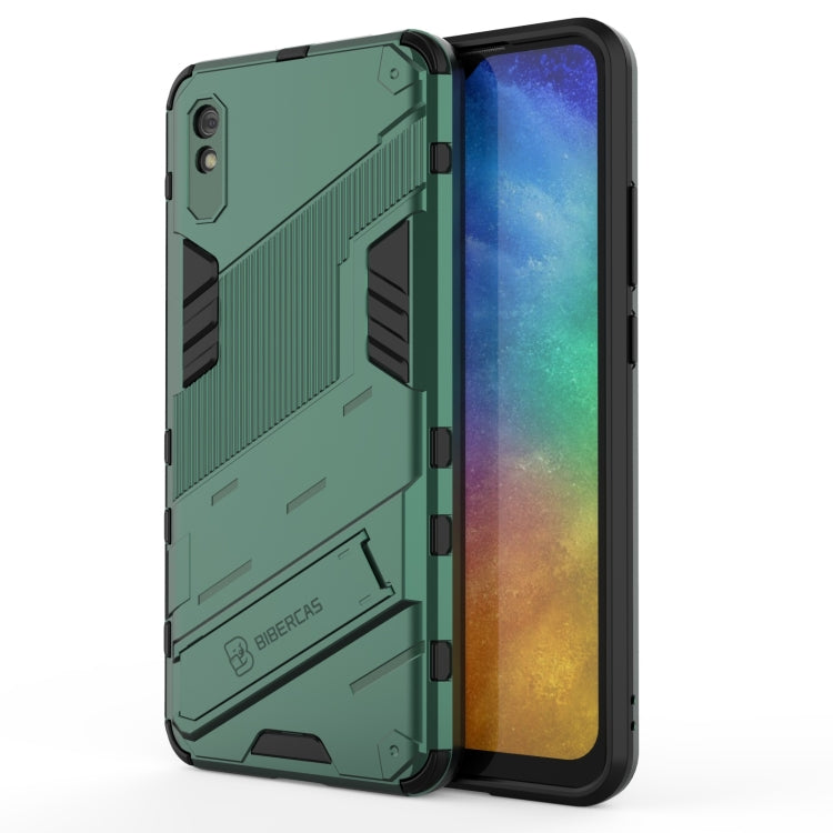 For Xiaomi Redmi 9A Punk Armor 2 in 1 PC + TPU Shockproof Case with Invisible Holder