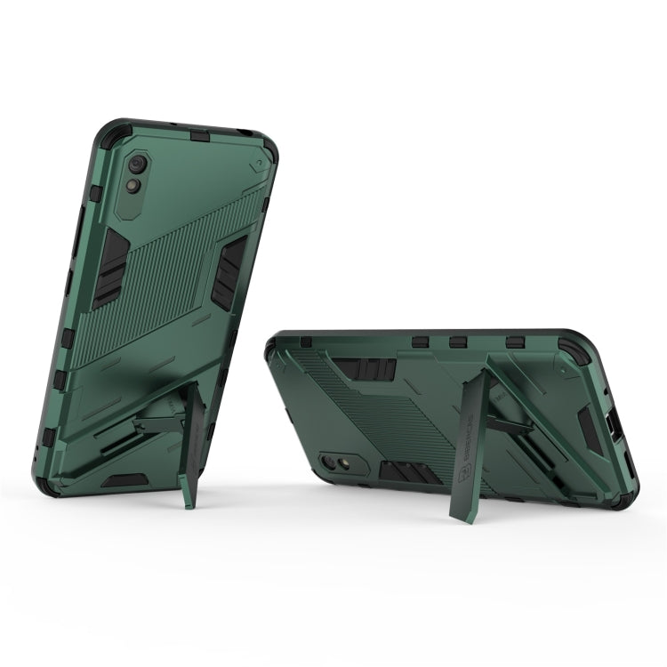 For Xiaomi Redmi 9A Punk Armor 2 in 1 PC + TPU Shockproof Case with Invisible Holder