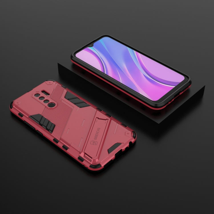 For Xiaomi Redmi 9 Punk Armor 2 in 1 PC + TPU Shockproof Case with Invisible Holder