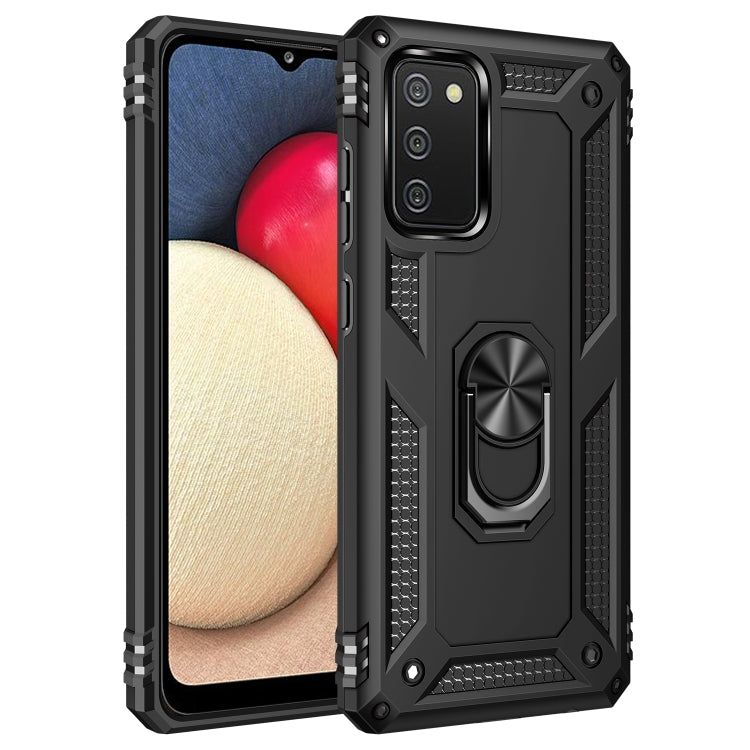 For Samsung Galaxy A02s (US Version) Shockproof TPU + PC Protective Case with 360 Degree Rotating Holder