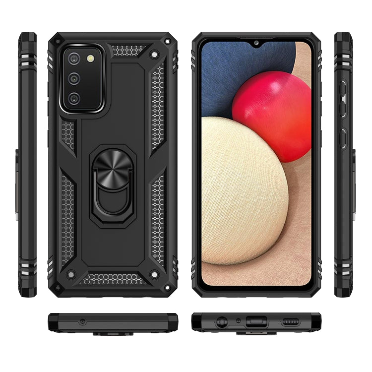 For Samsung Galaxy A02s (US Version) Shockproof TPU + PC Protective Case with 360 Degree Rotating Holder
