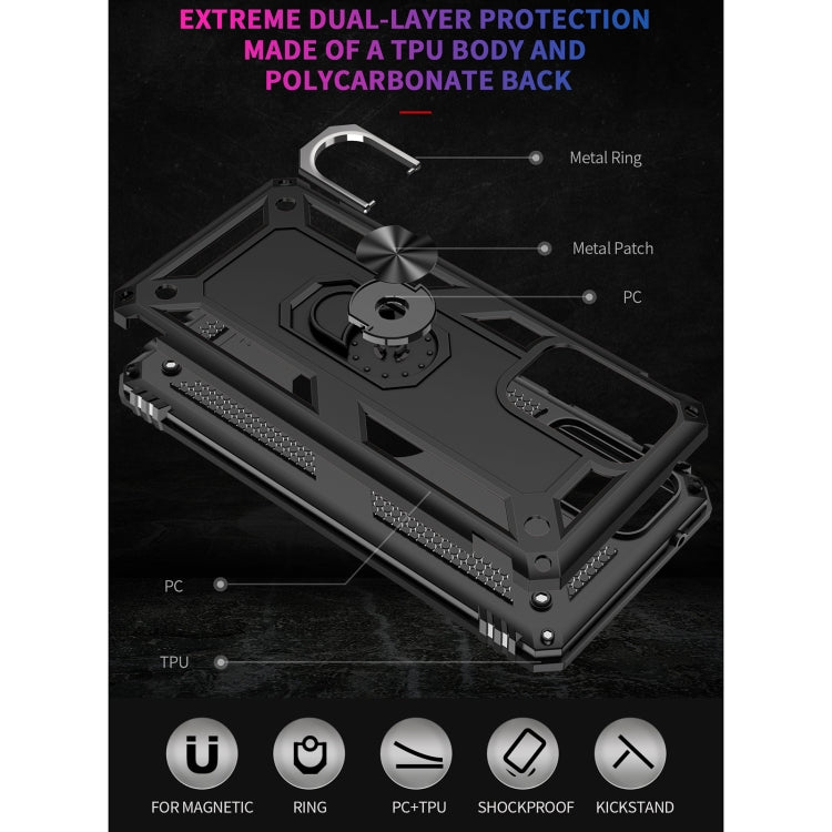 For Samsung Galaxy A02s (US Version) Shockproof TPU + PC Protective Case with 360 Degree Rotating Holder