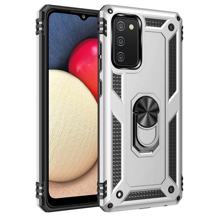 For Samsung Galaxy A02s (US Version) Shockproof TPU + PC Protective Case with 360 Degree Rotating Holder