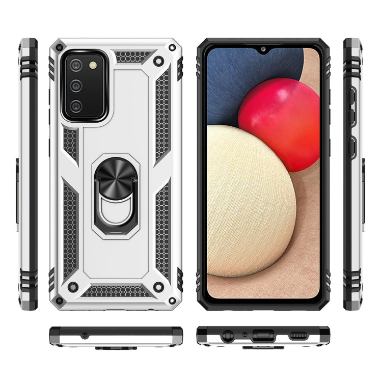 For Samsung Galaxy A02s (US Version) Shockproof TPU + PC Protective Case with 360 Degree Rotating Holder