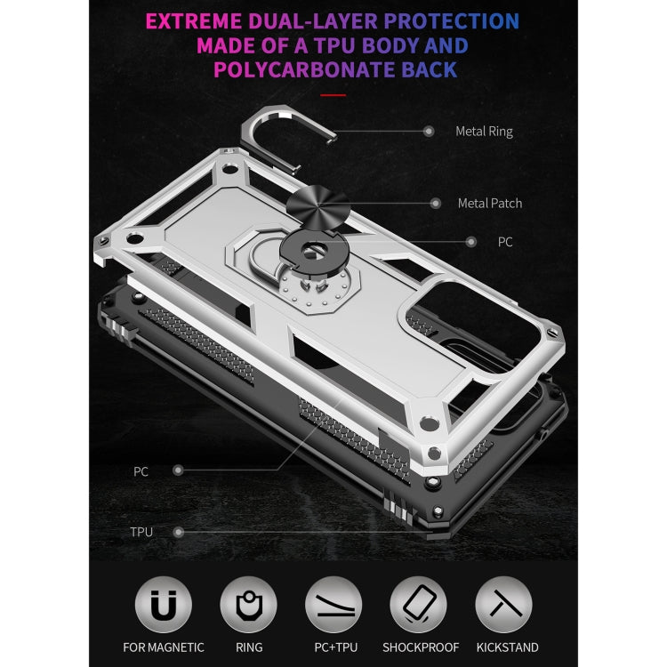 For Samsung Galaxy A02s (US Version) Shockproof TPU + PC Protective Case with 360 Degree Rotating Holder