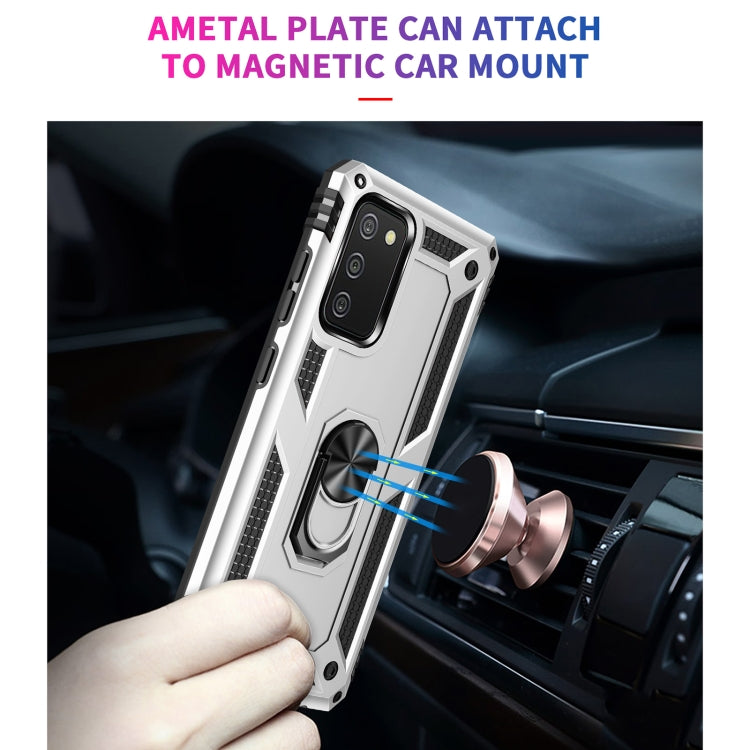 For Samsung Galaxy A02s (US Version) Shockproof TPU + PC Protective Case with 360 Degree Rotating Holder
