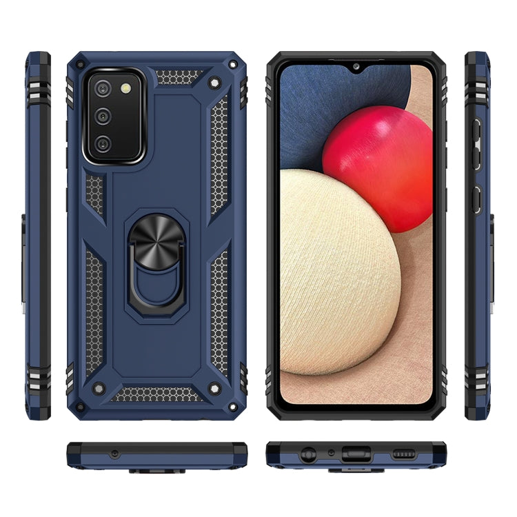For Samsung Galaxy A02s (US Version) Shockproof TPU + PC Protective Case with 360 Degree Rotating Holder