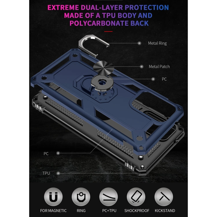 For Samsung Galaxy A02s (US Version) Shockproof TPU + PC Protective Case with 360 Degree Rotating Holder