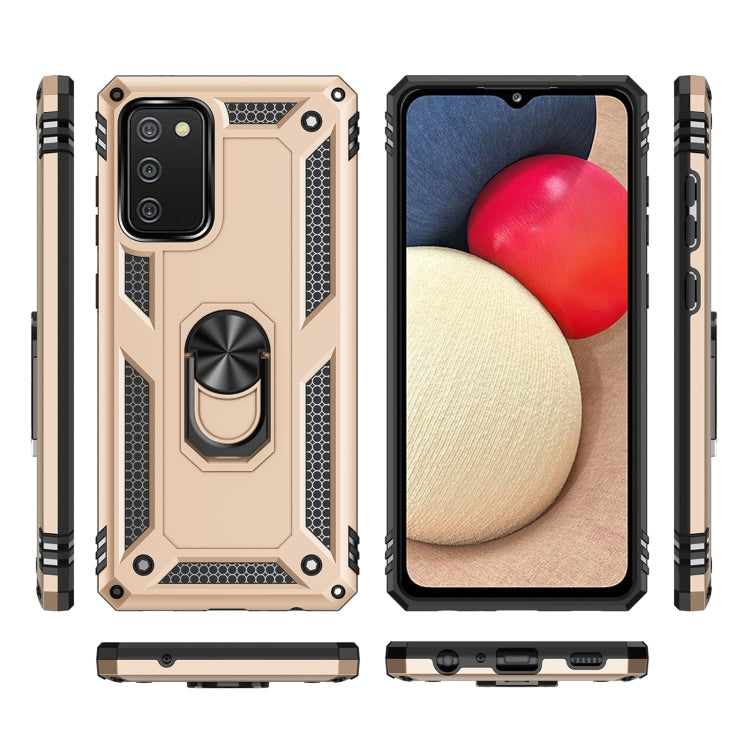 For Samsung Galaxy A02s (US Version) Shockproof TPU + PC Protective Case with 360 Degree Rotating Holder