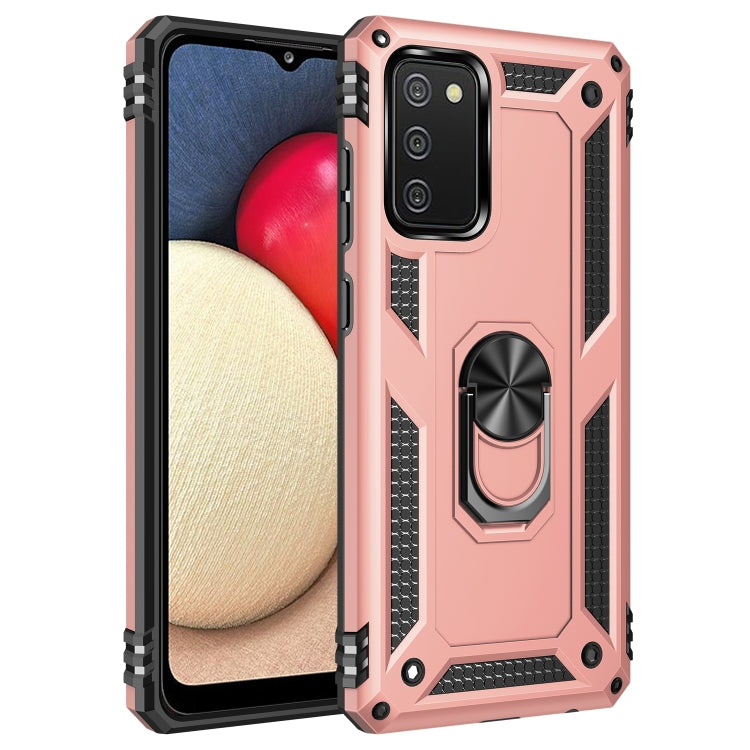 For Samsung Galaxy A02s (US Version) Shockproof TPU + PC Protective Case with 360 Degree Rotating Holder