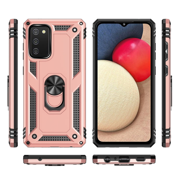 For Samsung Galaxy A02s (US Version) Shockproof TPU + PC Protective Case with 360 Degree Rotating Holder