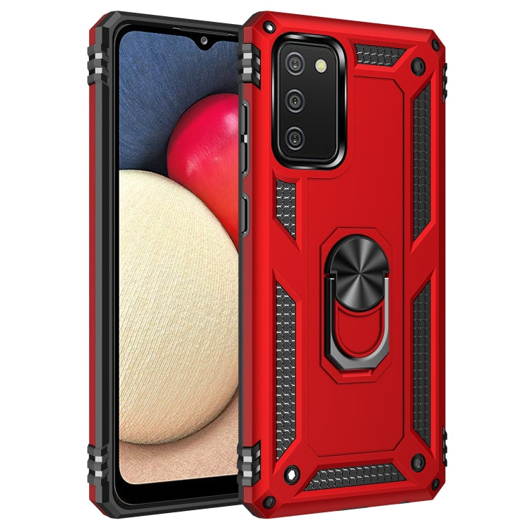 For Samsung Galaxy A02s (US Version) Shockproof TPU + PC Protective Case with 360 Degree Rotating Holder