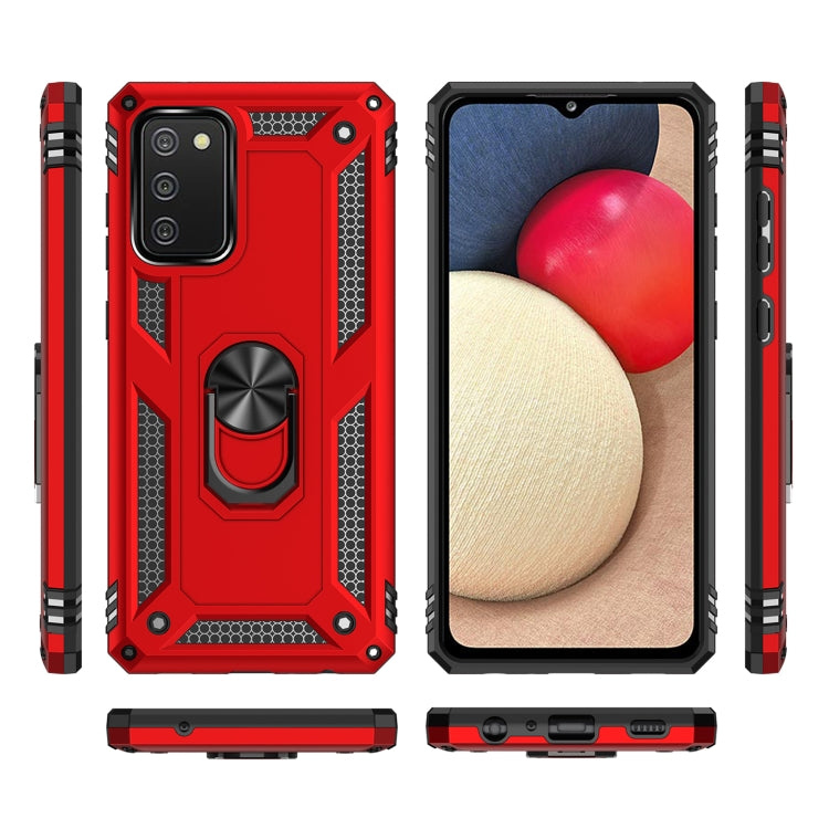 For Samsung Galaxy A02s (US Version) Shockproof TPU + PC Protective Case with 360 Degree Rotating Holder