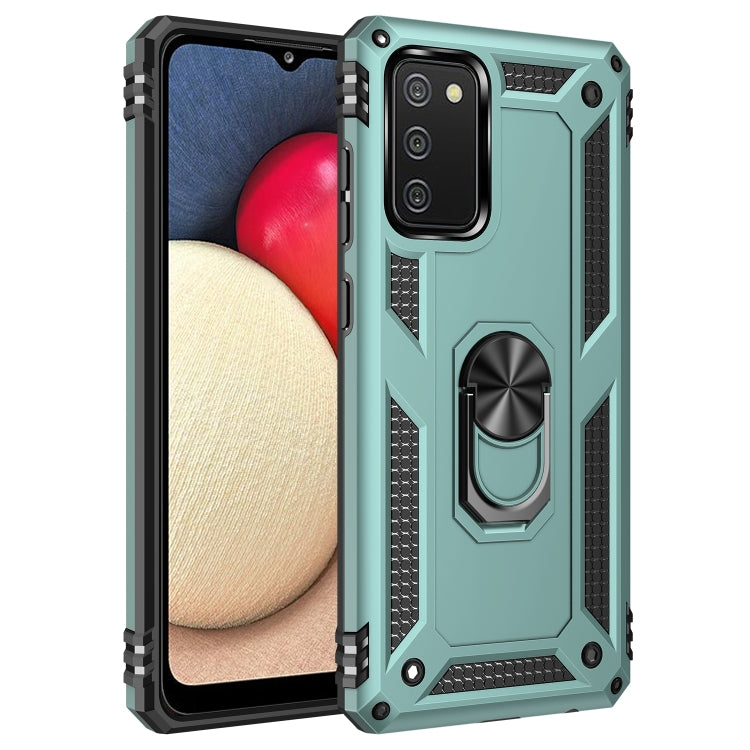 For Samsung Galaxy A02s (US Version) Shockproof TPU + PC Protective Case with 360 Degree Rotating Holder