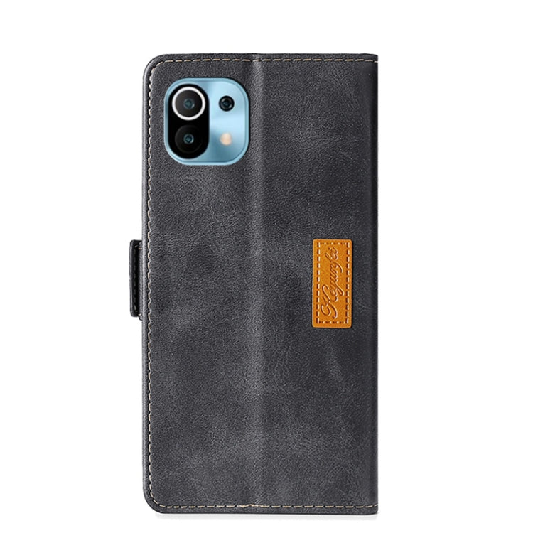 For Xiaomi Mi 11 Retro Texture Contrast Color Side Buckle Horizontal Flip Leather Case with Holder & Card Slots & Wallet