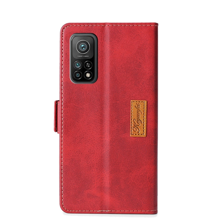 For Xiaomi Mi 10T / 10T Pro 5G Retro Texture Contrast Color Side Buckle Horizontal Flip Leather Case with Holder & Card Slots & Wallet