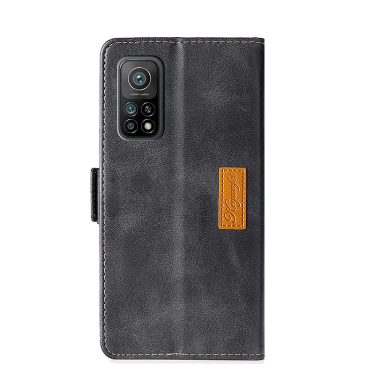 For Xiaomi Mi 10T / 10T Pro 5G Retro Texture Contrast Color Side Buckle Horizontal Flip Leather Case with Holder & Card Slots & Wallet