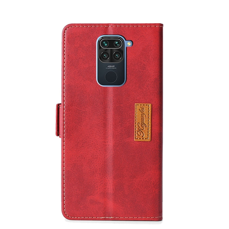 For Xiaomi Redmi Note 9 4G Retro Texture Contrast Color Side Buckle Horizontal Flip Leather Case with Holder & Card Slots & Wallet