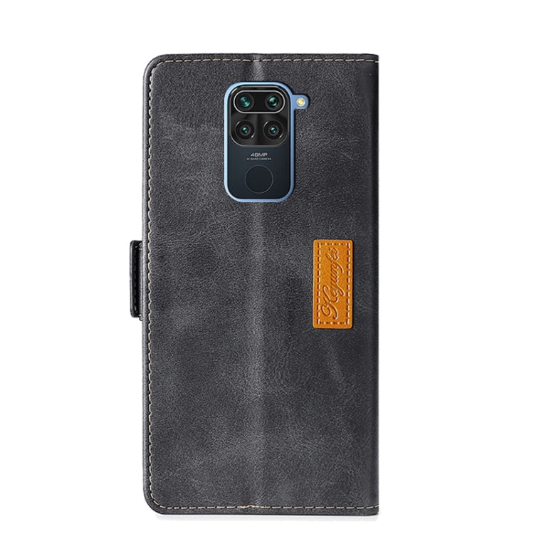 For Xiaomi Redmi Note 9 4G Retro Texture Contrast Color Side Buckle Horizontal Flip Leather Case with Holder & Card Slots & Wallet