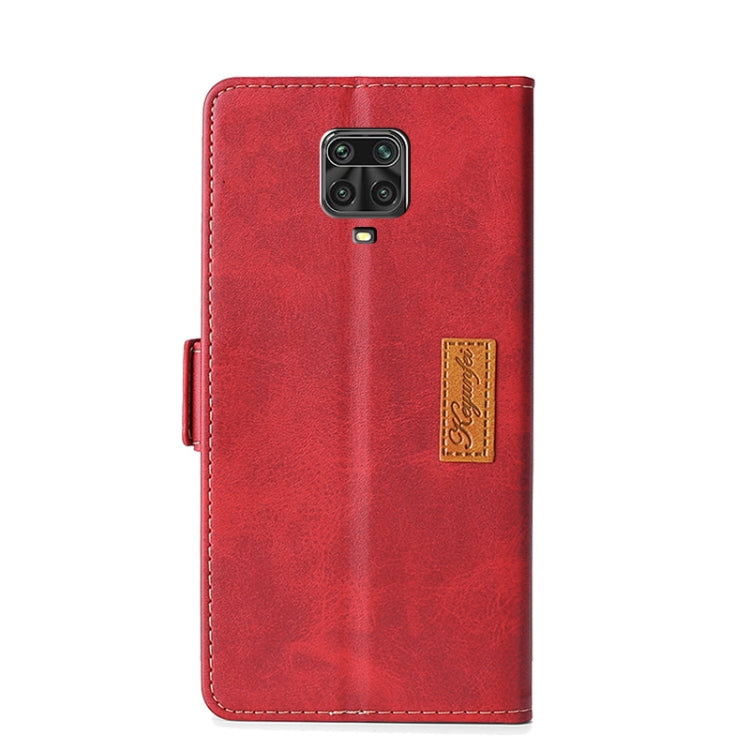 For Xiaomi Redmi Note 9 Pro / 9S Retro Texture Contrast Color Side Buckle Horizontal Flip Leather Case with Holder & Card Slots & Wallet