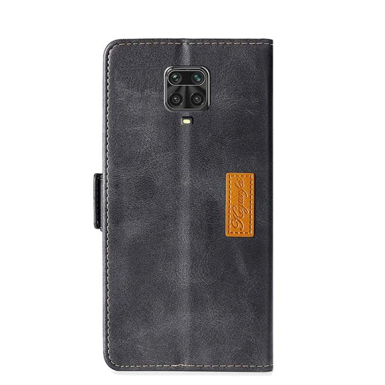 For Xiaomi Redmi Note 9 Pro / 9S Retro Texture Contrast Color Side Buckle Horizontal Flip Leather Case with Holder & Card Slots & Wallet