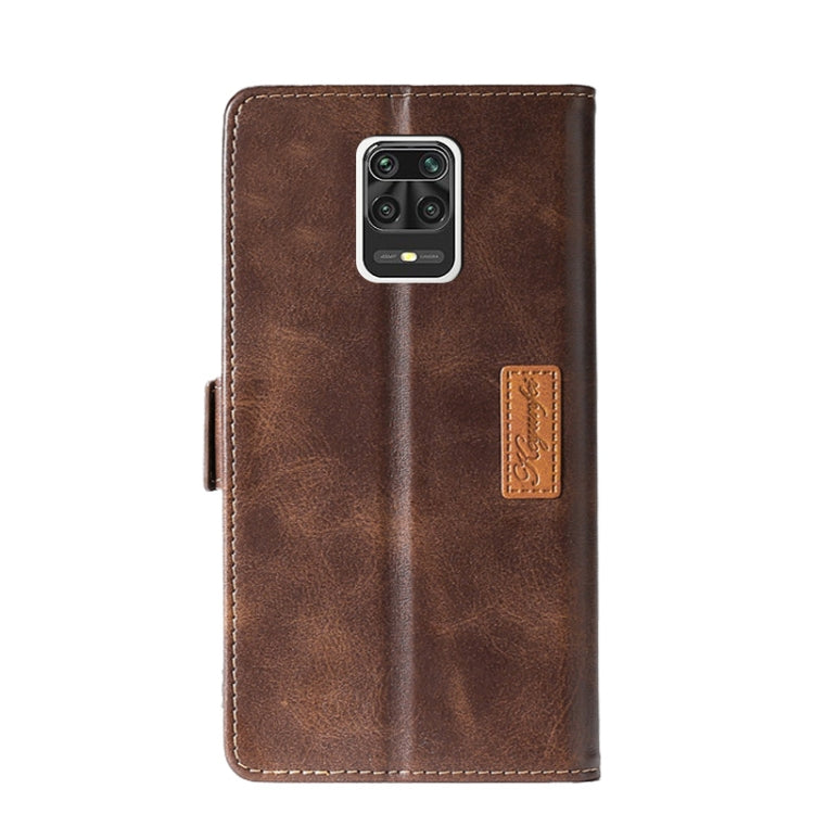 For Xiaomi Redmi Note 9 Pro / 9S Retro Texture Contrast Color Side Buckle Horizontal Flip Leather Case with Holder & Card Slots & Wallet