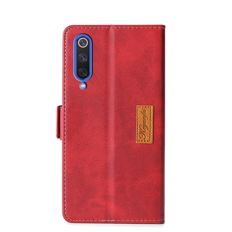 For Xiaomi Mi 9 SE Retro Texture Contrast Color Side Buckle Horizontal Flip Leather Case with Holder & Card Slots & Wallet