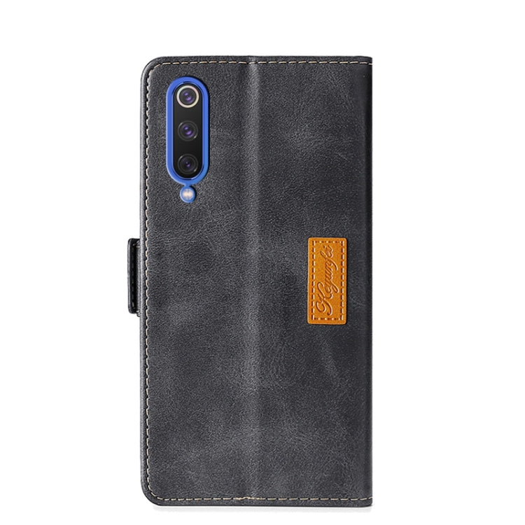 For Xiaomi Mi 9 SE Retro Texture Contrast Color Side Buckle Horizontal Flip Leather Case with Holder & Card Slots & Wallet