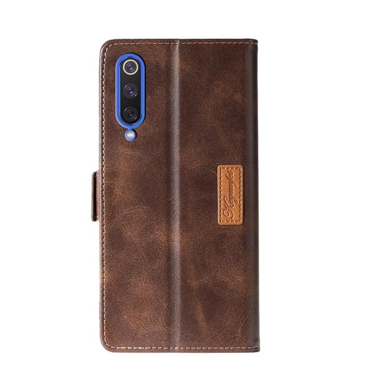 For Xiaomi Mi 9 SE Retro Texture Contrast Color Side Buckle Horizontal Flip Leather Case with Holder & Card Slots & Wallet