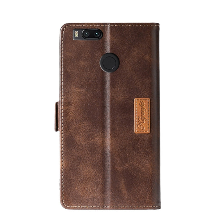 For Xiaomi Mi 5X / A1 Retro Texture Contrast Color Side Buckle Horizontal Flip Leather Case with Holder & Card Slots & Wallet