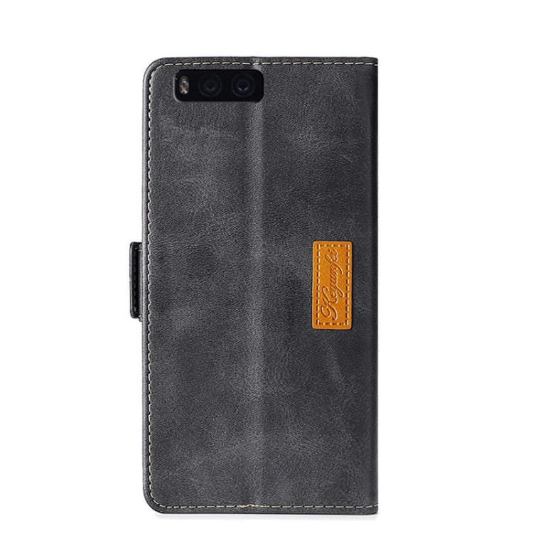 For Xiaomi Mi 6 Retro Texture Contrast Color Side Buckle Horizontal Flip Leather Case with Holder & Card Slots & Wallet