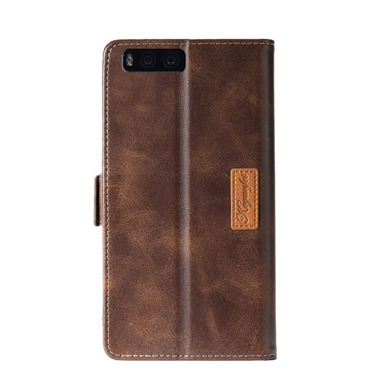 For Xiaomi Mi 6 Retro Texture Contrast Color Side Buckle Horizontal Flip Leather Case with Holder & Card Slots & Wallet