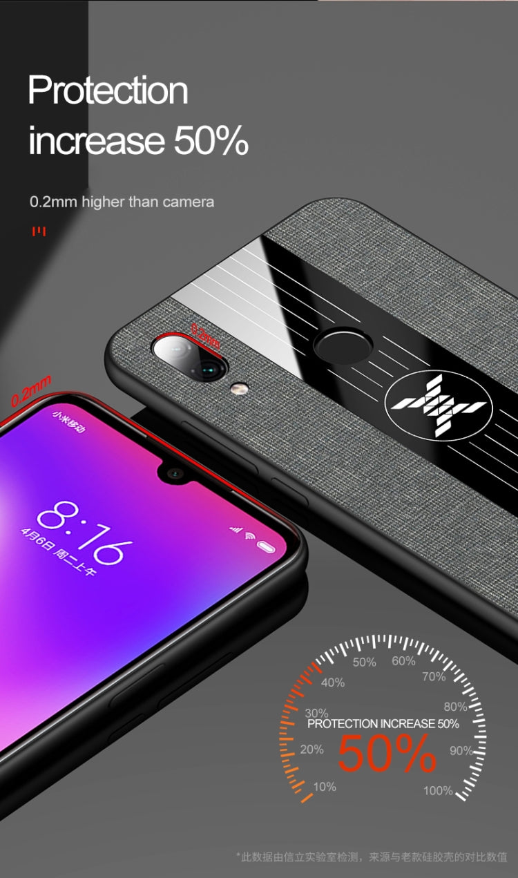 For Xiaomi Redmi 7 XINLI Stitching Cloth Texture Shockproof TPU Protective Case