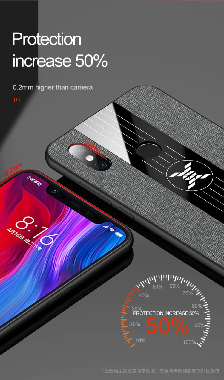 For Xiaomi Mi 8 XINLI Stitching Cloth Texture Shockproof TPU Protective Case