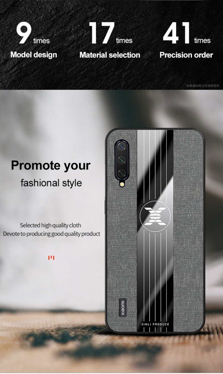 For Xiaomi Mi CC9 XINLI Stitching Cloth Texture Shockproof TPU Protective Case