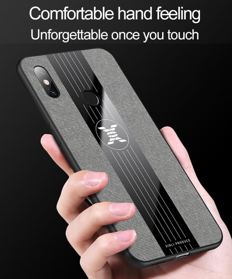 For Xiaomi Mi Max 3 XINLI Stitching Cloth Texture Shockproof TPU Protective Case