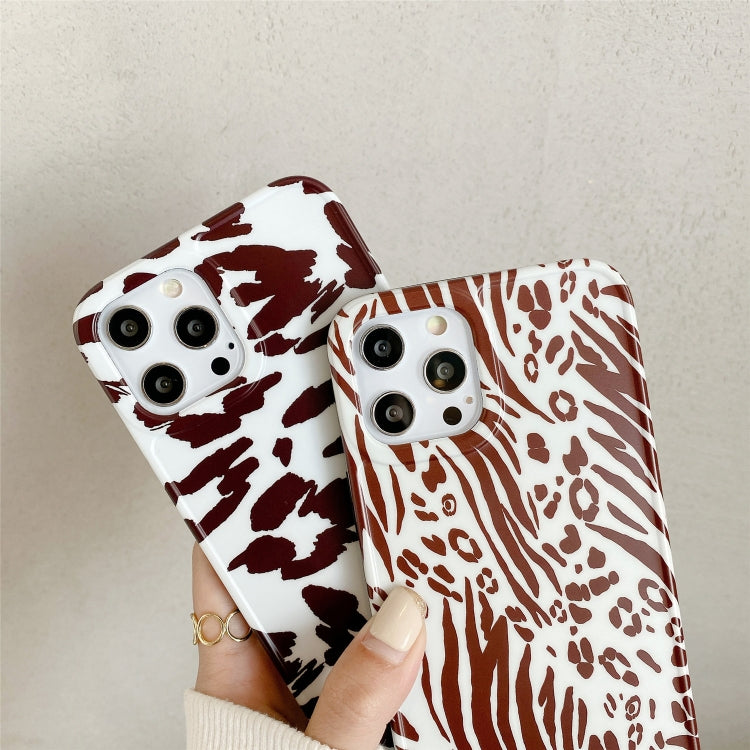 For iPhone 12 Pro Leopard Series IMD Shockproof Protective Case