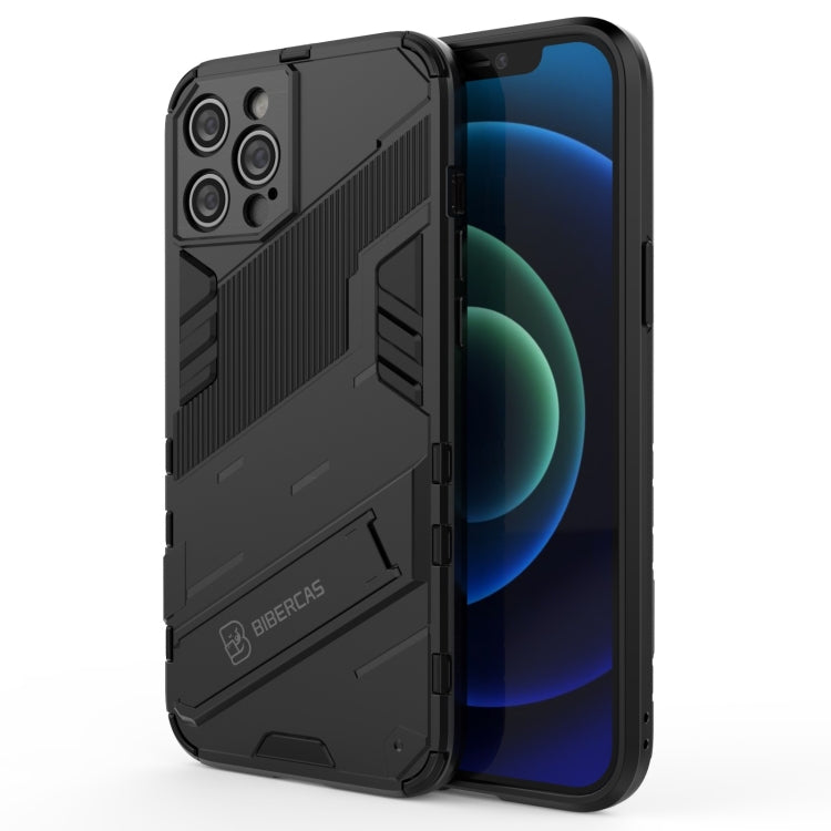 For iPhone 12 Pro Max Punk Armor 2 in 1 PC + TPU Shockproof Case with Invisible Holder