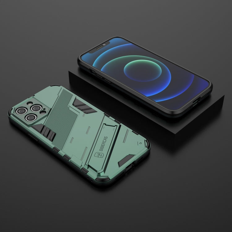 For iPhone 12 Pro Max Punk Armor 2 in 1 PC + TPU Shockproof Case with Invisible Holder