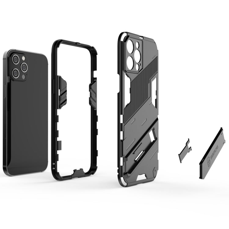 For iPhone 12 Pro Max Punk Armor 2 in 1 PC + TPU Shockproof Case with Invisible Holder