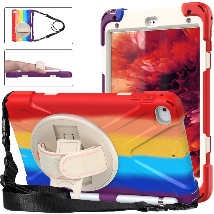 Shockproof Colorful Silicone + PC Protective Case with Holder & Shoulder Strap & Hand Strap For iPad Mini (2019)