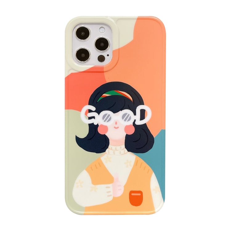 For iPhone 12 Painted Pattern IMD Shockproof Protective Case