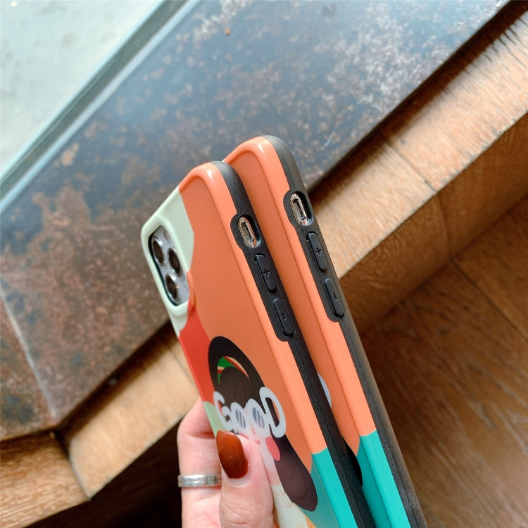 For iPhone 12 Pro Max Painted Pattern IMD Shockproof Protective Case