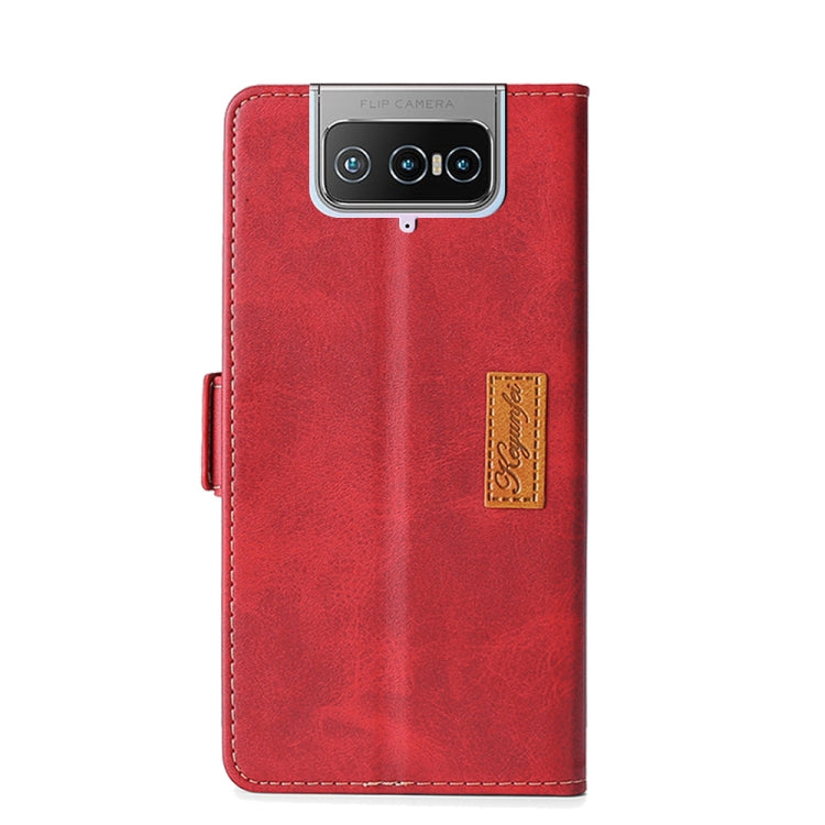 Retro Texture Contrast Color Side Buckle Horizontal Flip Leather Case with Holder & Card Slots & Wallet For Asus Zenfone 7 ZS670KS