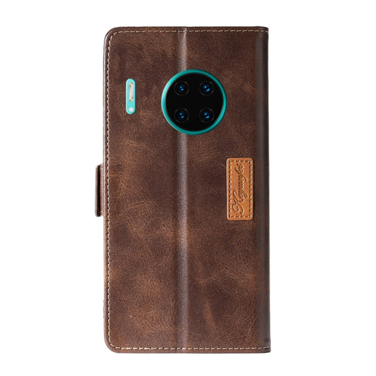 For Huawei Mate 30 Pro Retro Texture Contrast Color Side Buckle Horizontal Flip Leather Case with Holder & Card Slots & Wallet