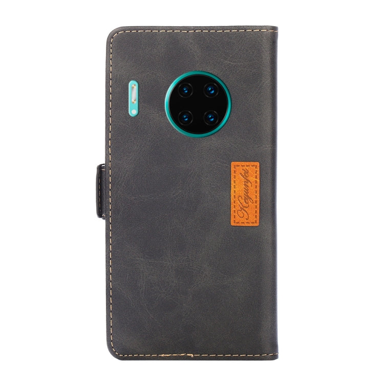 For Huawei Mate 30 Pro Retro Texture Contrast Color Side Buckle Horizontal Flip Leather Case with Holder & Card Slots & Wallet
