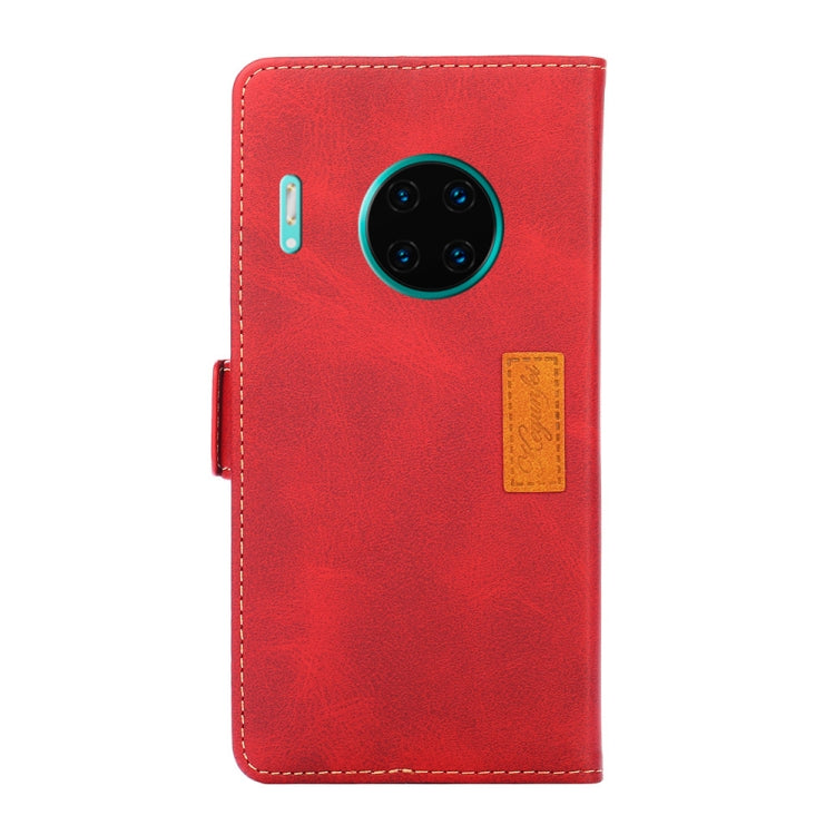 For Huawei Mate 30 Pro Retro Texture Contrast Color Side Buckle Horizontal Flip Leather Case with Holder & Card Slots & Wallet