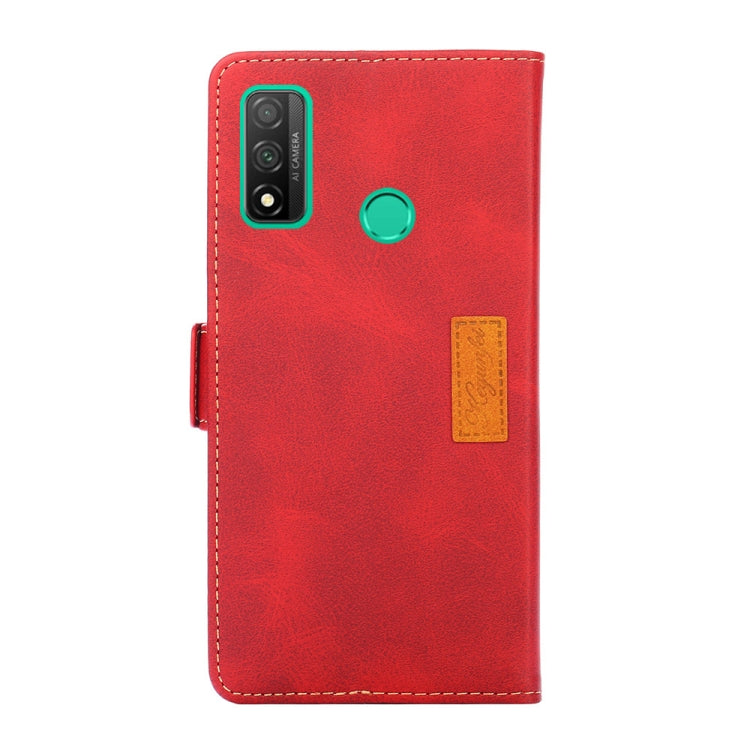For Huawei P smart 2020 Retro Texture Contrast Color Side Buckle Horizontal Flip Leather Case with Holder & Card Slots & Wallet